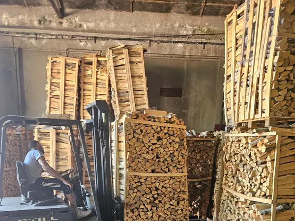Legna da ardere nel deposito Ducco